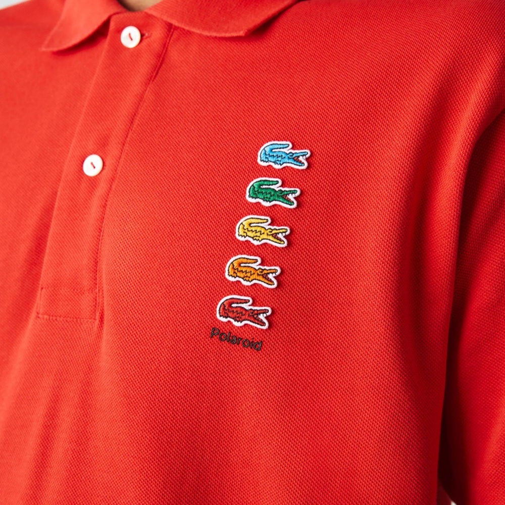 NWT! Rare Lacoste x Polaroid Polo with Colorful Crocodile Emblems